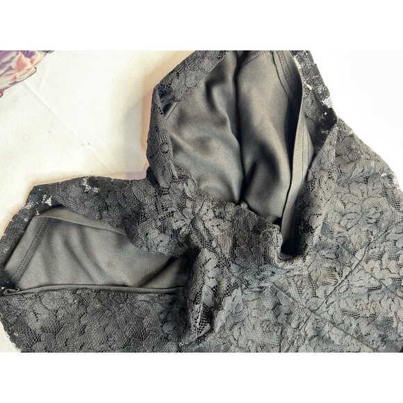 Ark & Co. Black Lace Romper With Mesh Neckline & Back Womens Size L - Picture 9 of 12